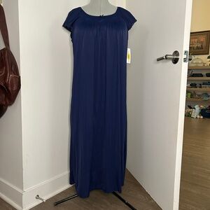 NWT Vintage Deadstock Miss Elaine Navy Blue Nightgown Size S